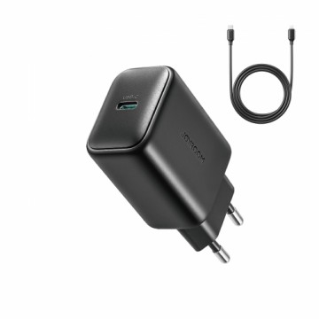 Joyroom JR-TCF23 network charger USB-C 25W SFC | PPS | PD - black + USB-C | USB-C cable 1m