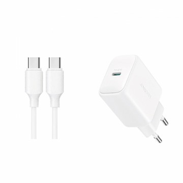 Joyroom JR-TCF20 USB-C PD 20W network charger - white + USB-C | USB-C cable 1m