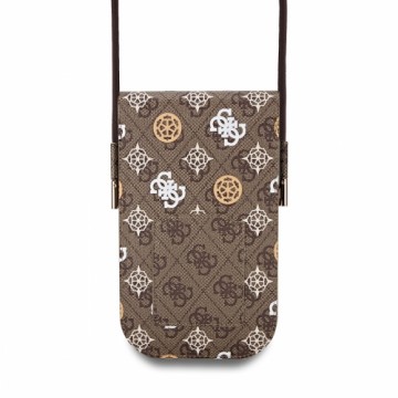 Guess PU 4G Peony Multicolor Phone Bag Brown