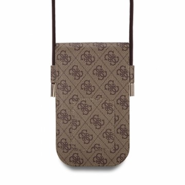 Guess PU 4G Big Love Logo Phone Bag Brown