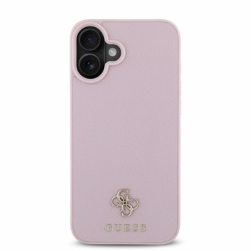 Guess PU Grained 4G Small Metal Logo MagSafe Case for iPhone 16 Pink