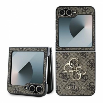 Guess Leather 4G Metal Logo Case for Samsung Galaxy Z Flip 6 - Brown