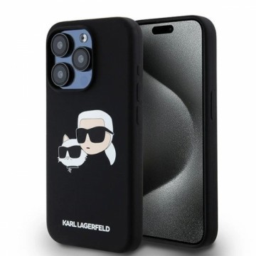 Karl Lagerfeld Silicone Karl&Choupette MagSafe case for iPhone 15 Pro Max - black