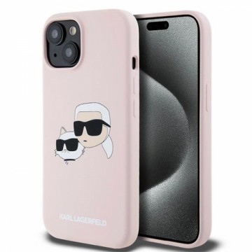 Karl Lagerfeld Silicone Karl&Choupette MagSafe case for iPhone 15 | 14 | 13 - pink