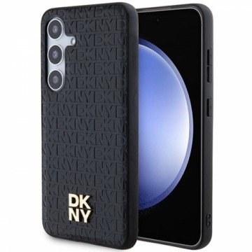 DKNY Leather Pattern Metal Logo MagSafe case for Samsung Galaxy S24 - black