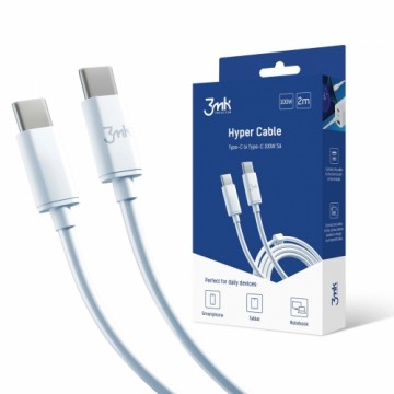 3mk Hyper Cable USB-C | USB-C 100W 2m - white