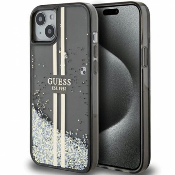 Guess Liquid Glitter Gold Stripes case for iPhone 15 | 14 | 13 - black