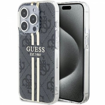 Guess IML 4G Gold Stripe case for iPhone 15 Pro - black