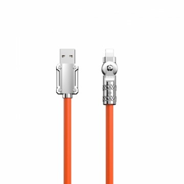 Dudao L24AL USB-A - Lightning angled cable with 180Â° rotation 30W 1m - orange