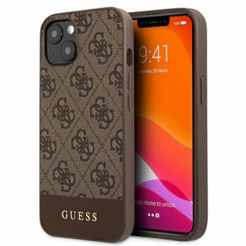 Guess GUHCP13SG4GLBR iPhone 13 mini 5,4" brązowy|brown hard case 4G Stripe Collection