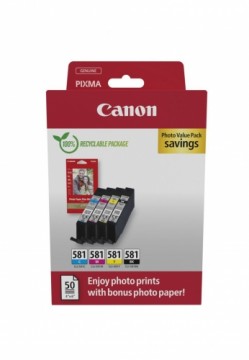 Canon   CLI-581 BK/C/M/Y Ink Cartridge + Photo Paper Value Pack