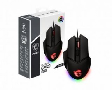 MSI   CLUTCHGM20 ELITE Gaming USB RGB Adjustable up to 6400 DPI Desktop Laptop Gaming Grade Optical Mouse (Clutch GM20 ELITE)