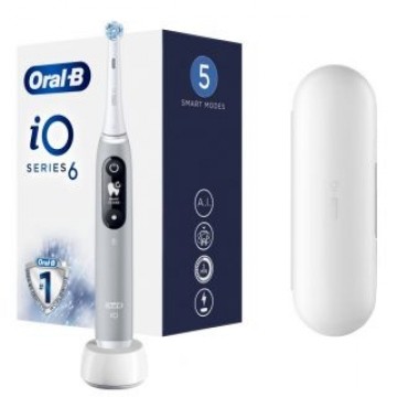 Oral-B   Toothbrush iO Series 6 Rechargeable, For adults, Number of brush heads included 1, Number of teeth brushing modes 5, Grey Opal