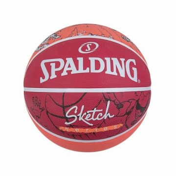 Basketbola bumba Spalding Sketch Dribble Sarkans Gumijas (7 Izmērs0)