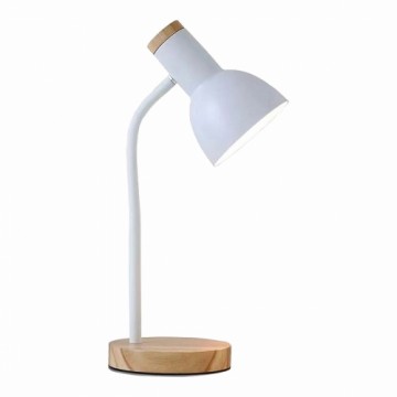 Desk lamp EDM 32015 White Natural Wood Steel 40 W 12 x 17 x 45 cm