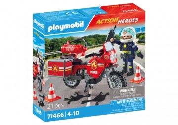 PLAYMOBIL ACTION HEROES Ugunsdzēsēju motocikls un naftas noplūdes incidents 71466