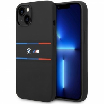 BMW BMHCP15S22SDTK iPhone 15 | 14 | 13 6.1" czarny|black hardcase M Silicone Tricolor Lines