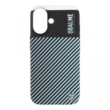 OBAL:ME Flossy Stripes Cover for Apple iPhone 16 Plus Black|Sky Blue