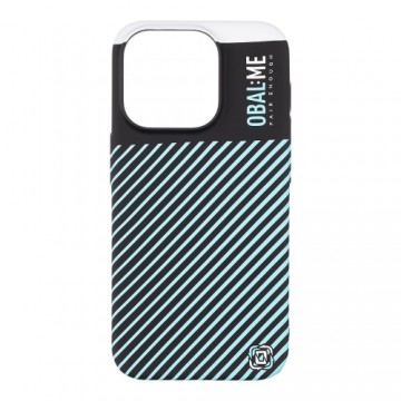 OBAL:ME Flossy Stripes Cover for Apple iPhone 15 Pro Black|Sky Blue