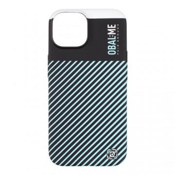 OBAL:ME Flossy Stripes Cover for Apple iPhone 15 Black|Sky Blue