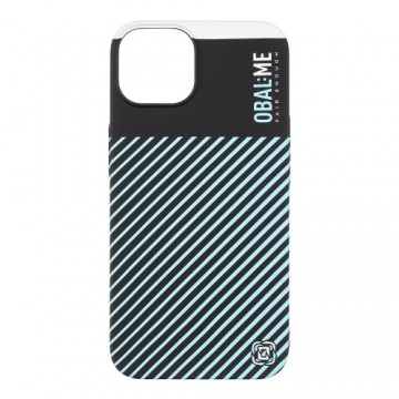 OBAL:ME Flossy Stripes Cover for Apple iPhone 13 Black|Sky Blue