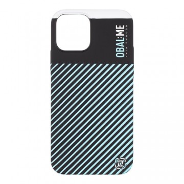 OBAL:ME Flossy Stripes Cover for Apple iPhone 12|12 Pro Black|Sky Blue