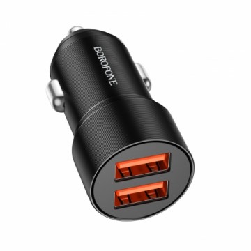 OEM Borofone Car charger BZ19B Wisdom - 2xUSB - QC 3.0 36W black