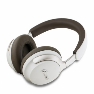 Guess PU Leather Script Logo ANC|ENC Wireless Headphone Beige