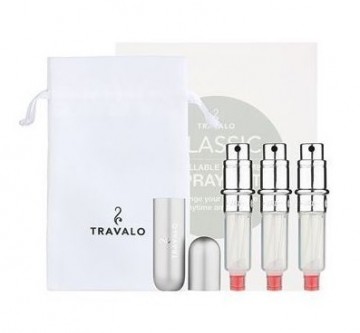 Travalo Classic HD refillable perfume sprayer gift setSilver