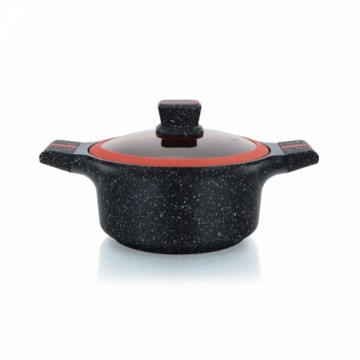 Herzberg Cooking Herzberg HG-RSCAS20: Granite-Coated Casserole with Glass Lid - 20cm