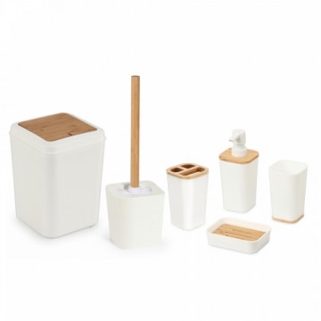 Herzberg Cooking Herzberg HG-04463: 6 Pieces Bamboo Bathroom Set - Matte Cream