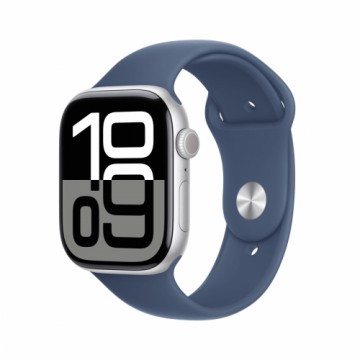 Apple Watch S10 Silber Aluminium Sport Band Denim - M/L GPS + Cellular 46mm MWY13QF/A 2024