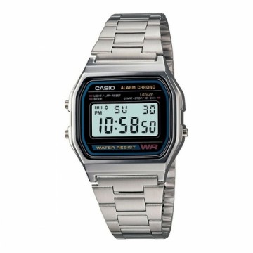 Unisex Pulkstenis Casio A158WA-1 Melns Sudrabains (Ø 33 mm)