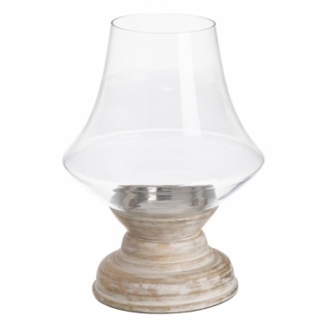 Candleholder White Wood Crystal 23 x 23 x 34 cm