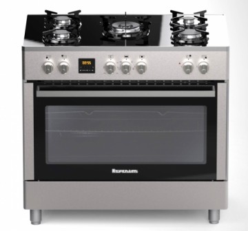 Ravanson KWGE-K90 Glass Inox gas-electric cooker