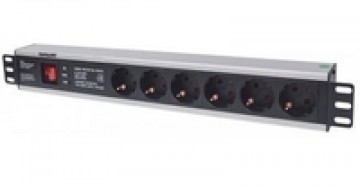 Intellinet Power strip rack 19'' 1.5U 250V|16A 6x Schuko 3m On|Off switch