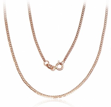 Gold chain Curb 1.2 mm, diamond cut #1400028(Au-R), Red Gold 585°, length: 55 cm, 2.42 gr.