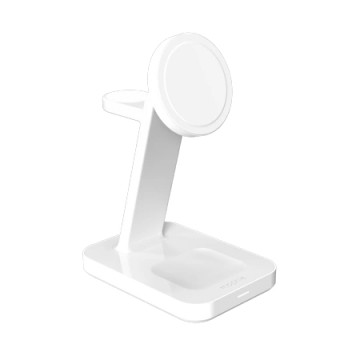 ZAGG Mophie Snap+ 3-in-1 Qi2 Wireless Charger Stand for Three Devices Compatible with MagSafe and Qi2 - White