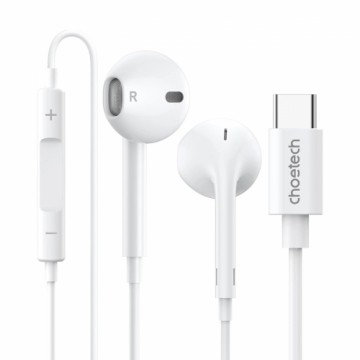 Choetech USB-C In-Ear Headphones 1.2m - White