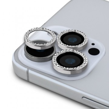 Guess Fixed Glliter Protective Lens for iPhone 16 Pro|16 Pro Max Silver