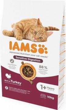 Sausā barība kaķiem - IAMS CAT Advanced Nutrition Sensitive Digestion Turkey 10 KG