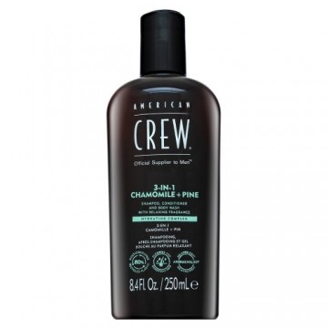 American Crew šampūns, kondicionieris un dušas želeja 3-in-1 Chamolie + Pine 250 ml