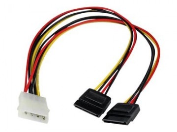 StarTech.com 12in LP4 to 2x SATA Power Y Cable Adapter - Molex to to Dual SATA Power Adapter Splitter - power adapter