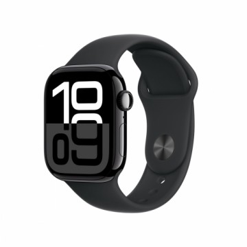 Apple Watch S10 Diamantschwarz Aluminium Sport Band Schwarz- M/L GPS + Cellular 42mm MWX73QF/A 2024