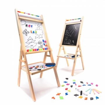 RoGer Double-sided magnetic wooden board + educational accessories 38x38x90cm