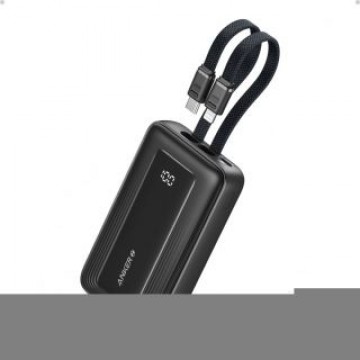 Anker   | Power Bank | A1680G11 | 10000 mAh | USB-C 30W, Lightning 27W | Built-In USB-C and Lightning Cables | Black