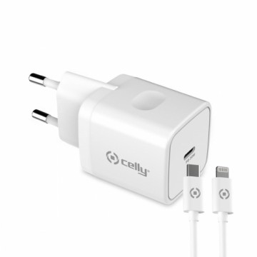 Wall Charger + USB C Cable Celly iPhone White 20 W