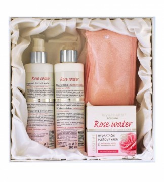 Vivaco Rose Water SET Cleansing Lotion 200ml + BL 200ml + Face Cream 50ml