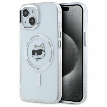 Karl Lagerfeld KLHMP15MHLSCHH iPhone 15   Plus 6.7" biały|white hardcase IML Metal Choupette Head MagSafe