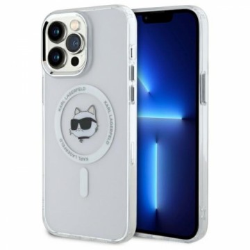 Karl Lagerfeld KLHMP13XHLSCHH iPhone 13   Pro Max 6.7" biały|white hardcase IML Metal Choupette Head MagSafe